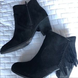 LF Black fringe booties